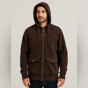 Vintage Triple Five Soul Brown Hooded Zip-Up Jacket XL